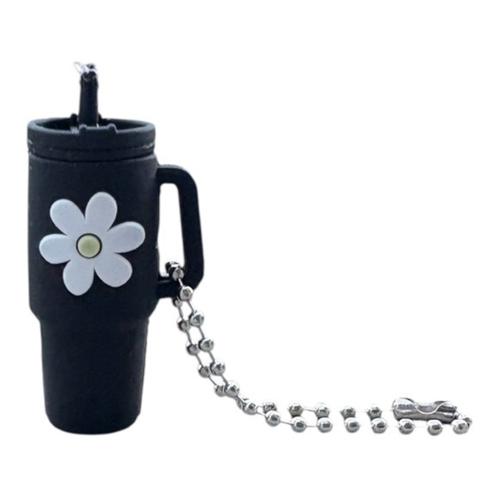 5/$25 Black Daisy Flower Stanley Cup Style Keychain Accessory Bag Charm